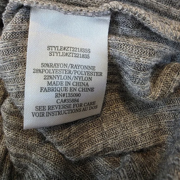 Z Supply Gray Ribbed Crop Tank Top Size Small - Picture 4 of 4